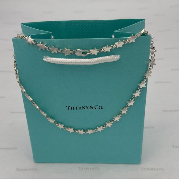 Tiffany & Co. Jewelry - Tiffany & Co. Star Link Chain Necklace Sterling Silver 925 W/ Pouch, Bag & Box